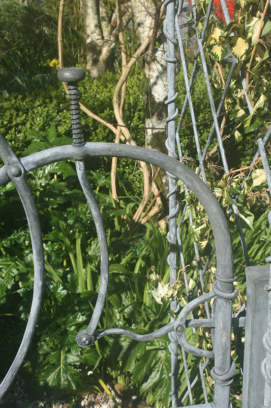 Bespoke forged driveway gate detail Wales